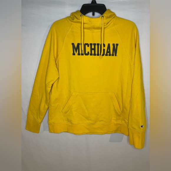 Champion University of Michigan Yellow Basic Arch Hooded Sweatshirt XL Youth - Picture 1 of 4